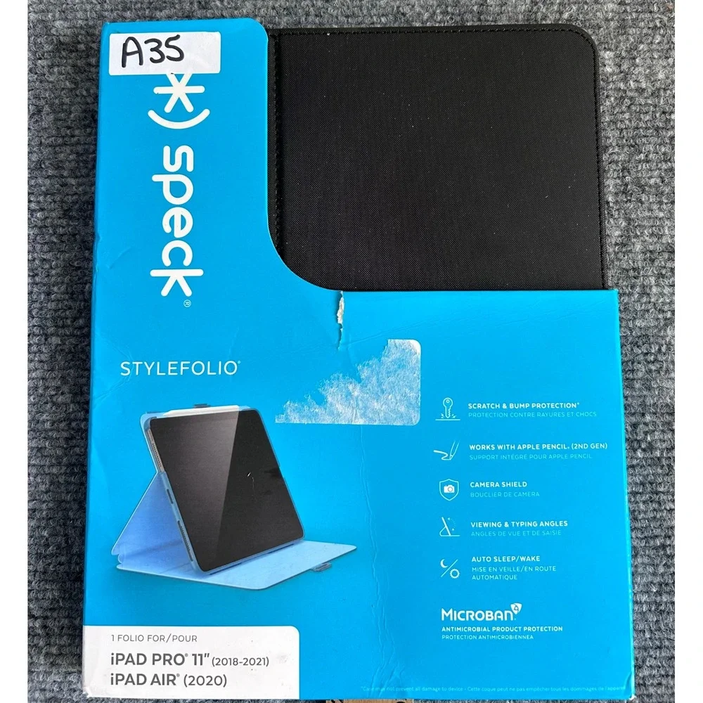 Speck StyleFolio iPad Pro 11 2018-2021 iPad Air 2020 Black Microban 140551-B565